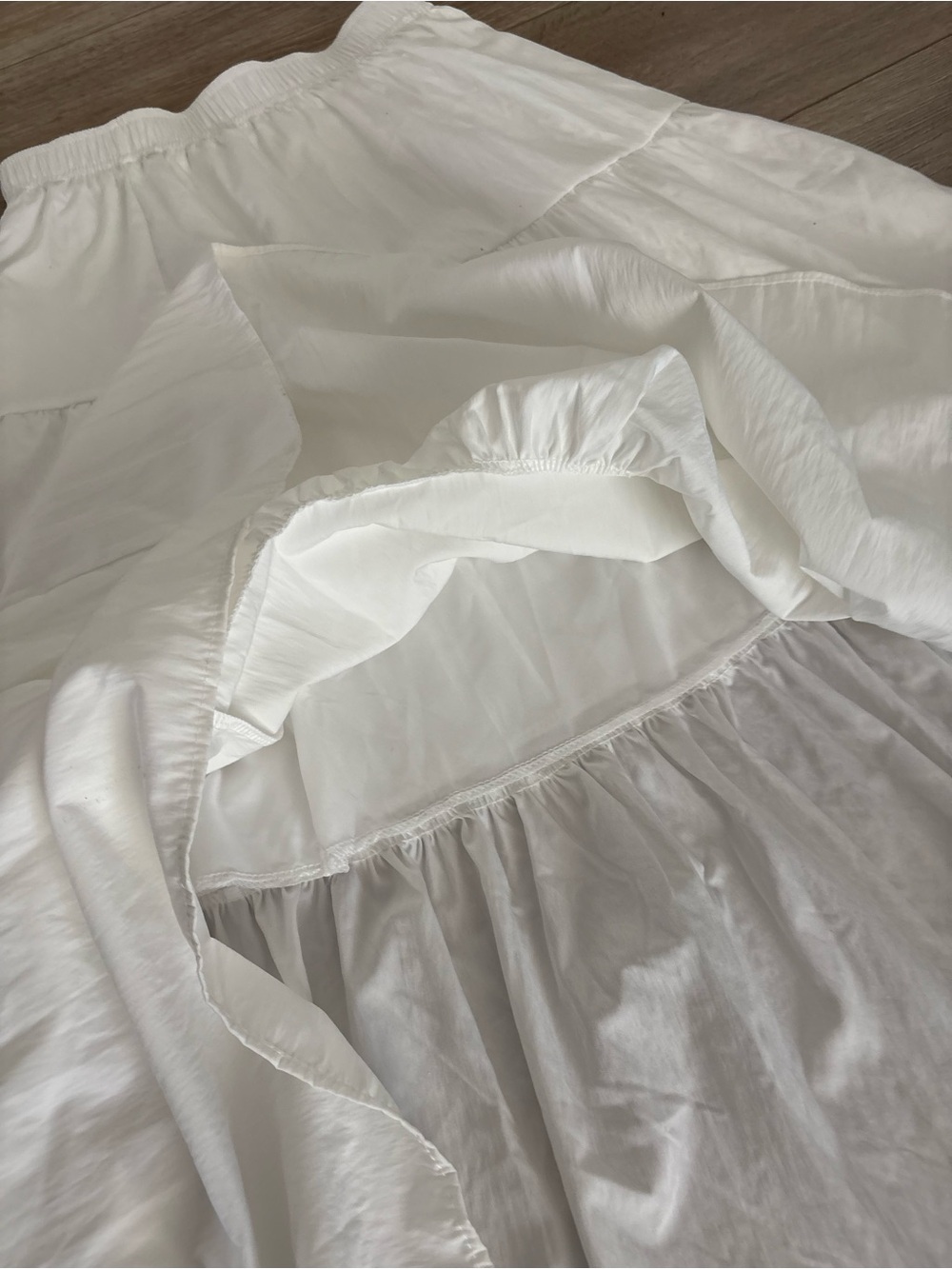 White Tiered Maxi Skirt with Elastic Waist - Picture 6 of 7